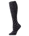 Women's High Frequency Plush Knee-High Socks : Color: Black/White