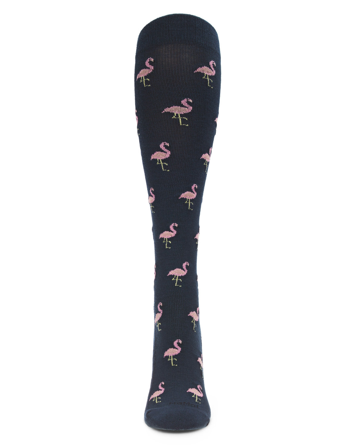 Women's Fancy Flamingo Bamboo Blend 8-15mmHg Graduated Compression Socks : Color: Navy