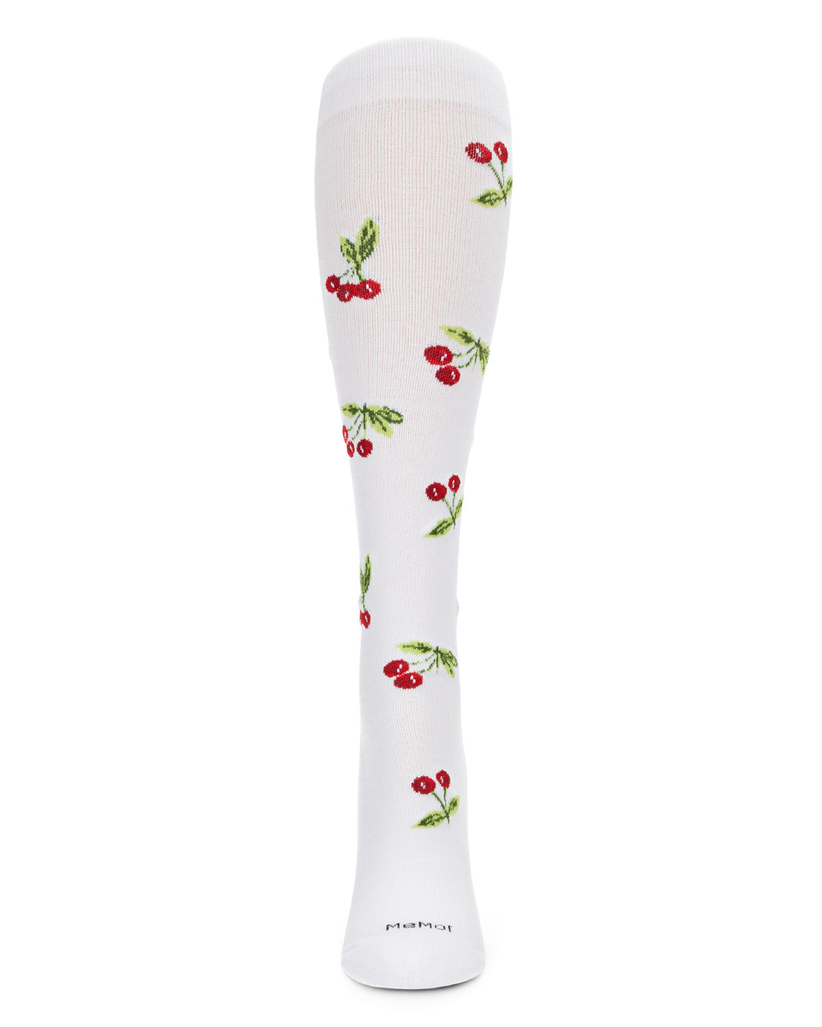 Women's Very Cherry Bamboo Blend 8-15mmHg Graduated Compression Socks : Color: White
