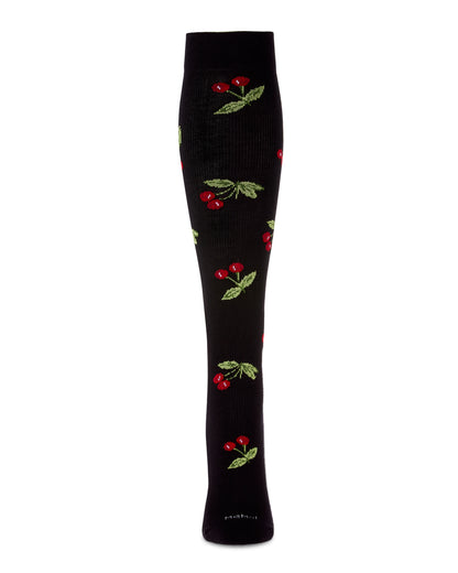 Women's Very Cherry Bamboo Blend 8-15mmHg Graduated Compression Socks : Color: Black
