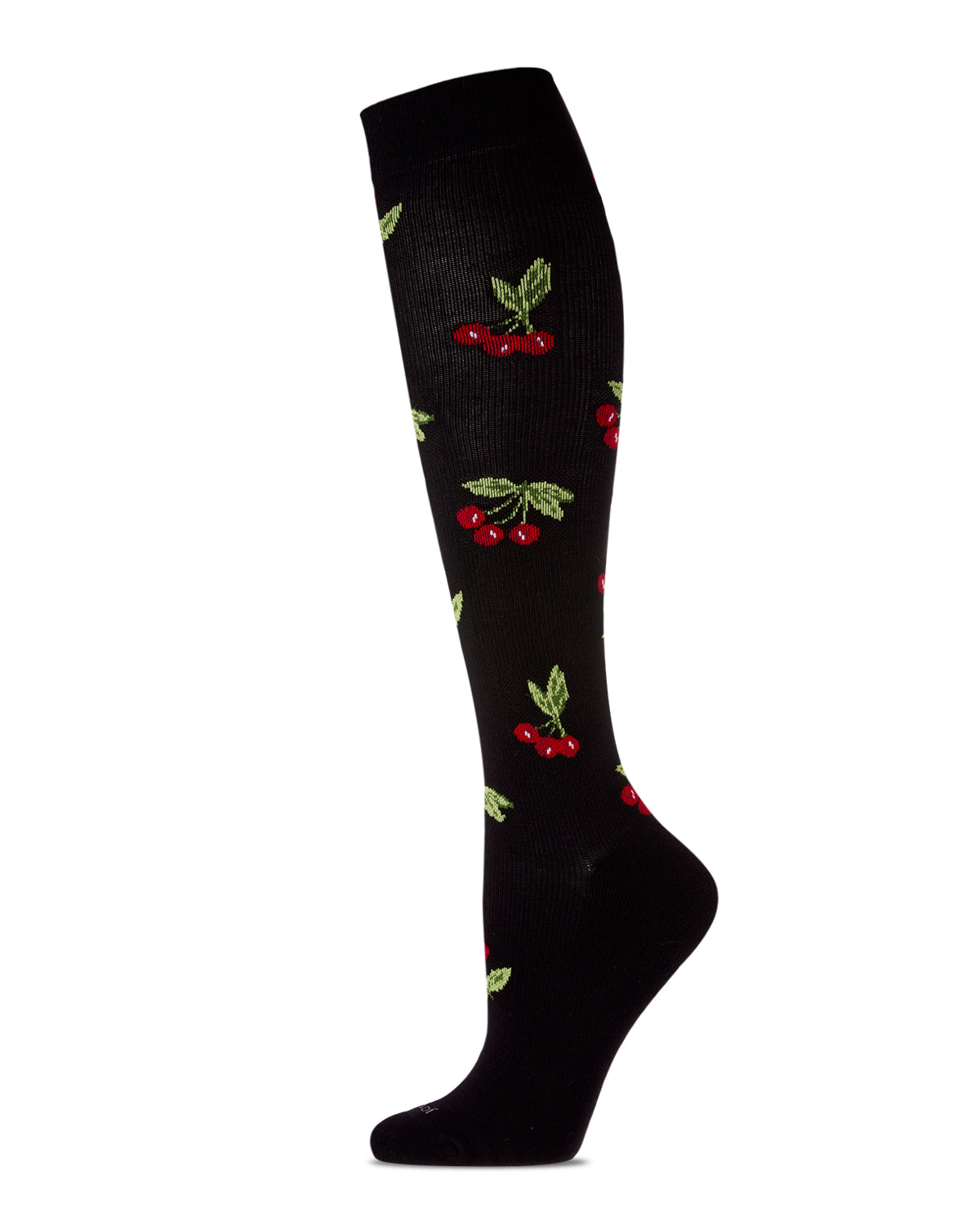 Women's Very Cherry Bamboo Blend 8-15mmHg Graduated Compression Socks : Color: Black