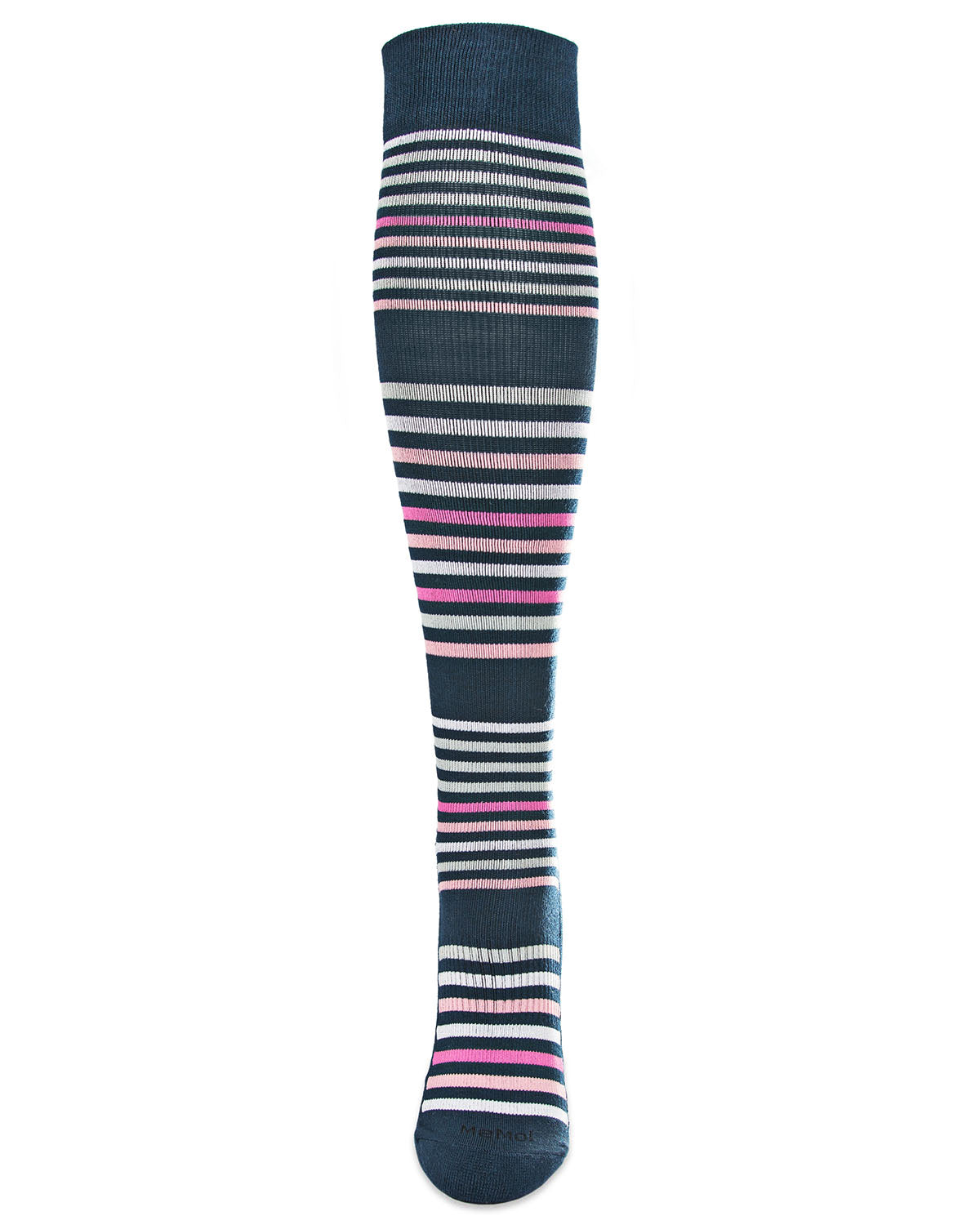 Women's Classic Stripes Bamboo Blend 8-15mmHg Graduated Compression Socks : Color: Navy