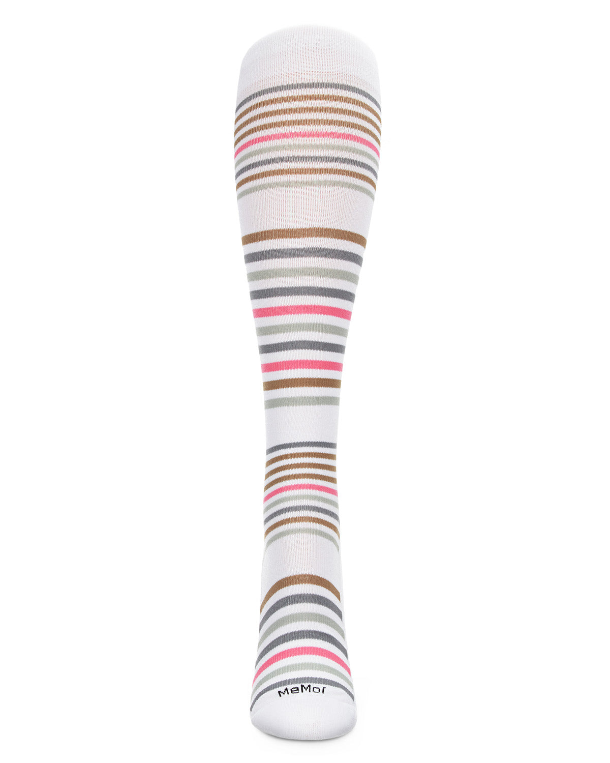 Women's Classic Stripes Bamboo Blend 8-15mmHg Graduated Compression Socks : Color: White