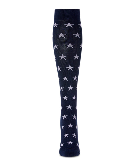 Women's Old Glory Bamboo Blend 8-15mmHg Graduated Compression Socks : Color: Navy