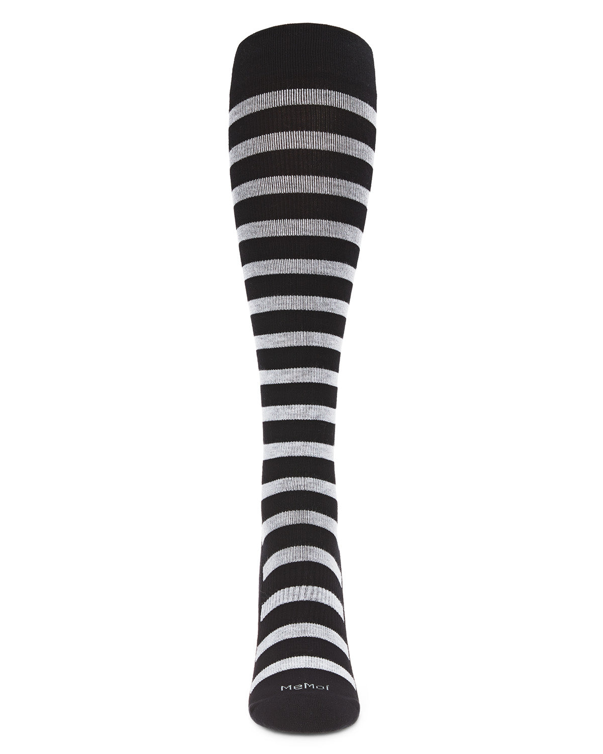 Women's Cabana Stripe Bamboo Blend 8-15mmHg Graduated Compression Socks : Color: Black