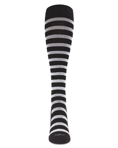 Women's Cabana Stripe Bamboo Blend 8-15mmHg Graduated Compression Socks : Color: Black