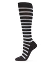 Women's Cabana Stripe Bamboo Blend 8-15mmHg Graduated Compression Socks : Color: Black