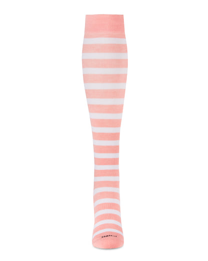 Women's Cabana Stripe Bamboo Blend 8-15mmHg Graduated Compression Socks : Color: Pink