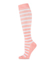 Women's Cabana Stripe Bamboo Blend 8-15mmHg Graduated Compression Socks : Color: Pink