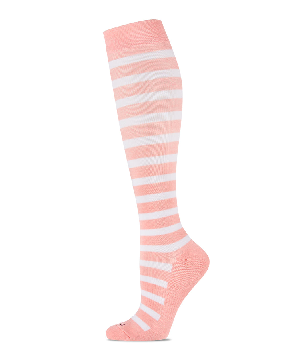 Women's Cabana Stripe Bamboo Blend 8-15mmHg Graduated Compression Socks : Color: Pink