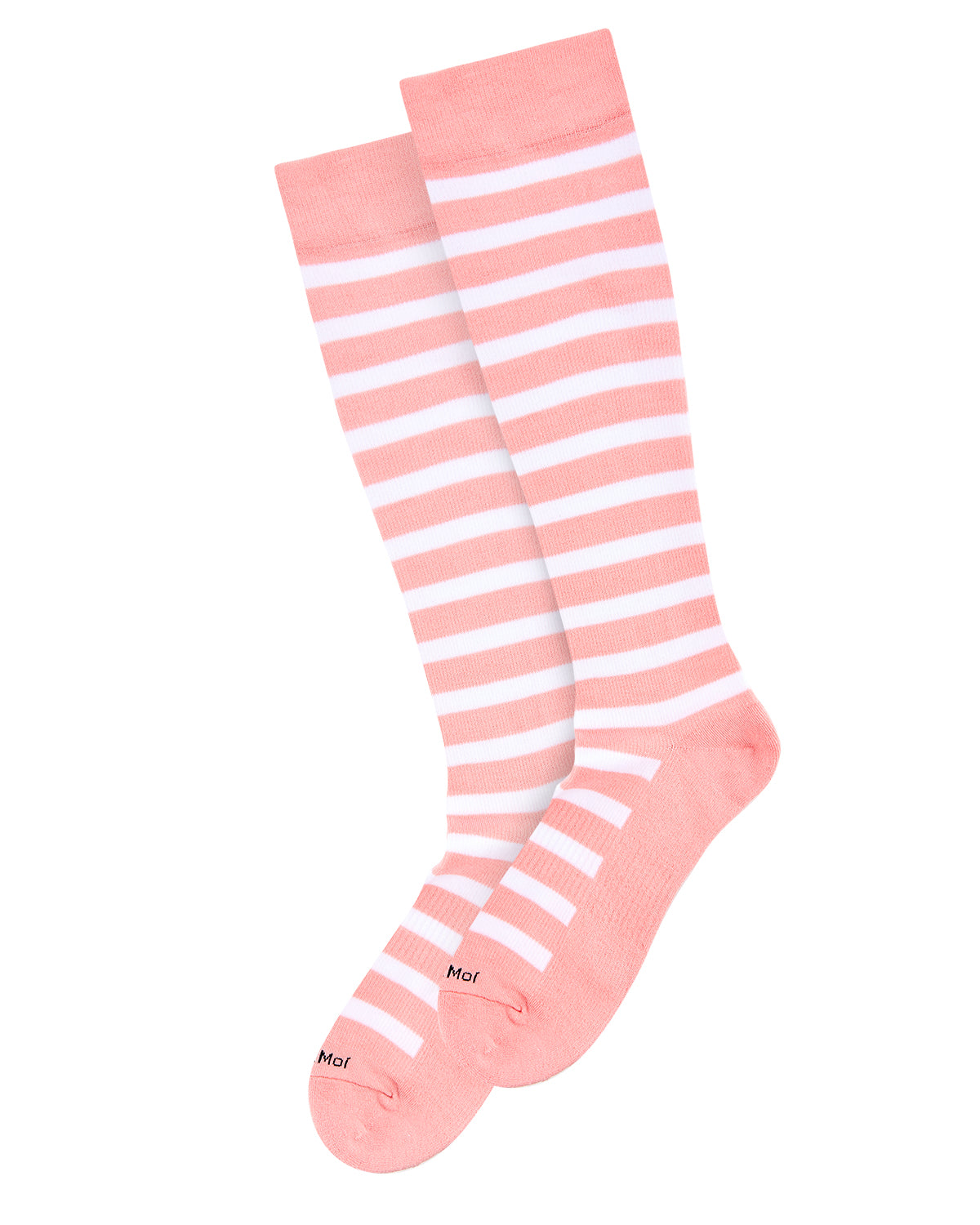 Women's Cabana Stripe Bamboo Blend 8-15mmHg Graduated Compression Socks : Color: Pink