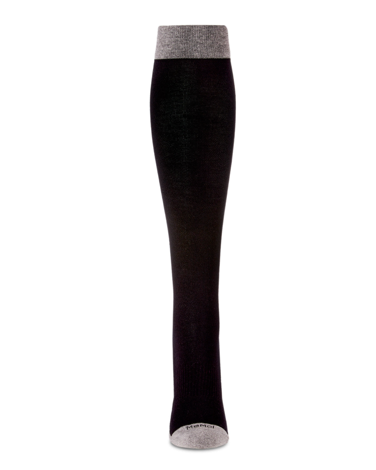 Women's Two-Tone Contrast Bamboo Blend 8-15mmHg Graduated Compression Socks : Color: Black
