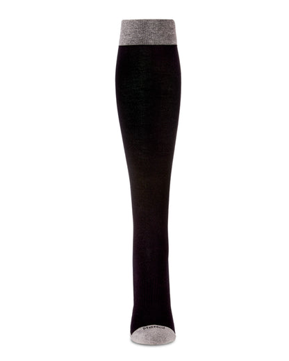 Women's Two-Tone Contrast Bamboo Blend 8-15mmHg Graduated Compression Socks : Color: Black