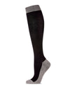 Women's Two-Tone Contrast Bamboo Blend 8-15mmHg Graduated Compression Socks : Color: Black