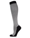 Women's Two-Tone Contrast Bamboo Blend 8-15mmHg Graduated Compression Socks : Color: MedGray Heather
