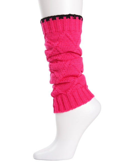 Criss-Cross Girls Knit Legwarmers : Color: Pink