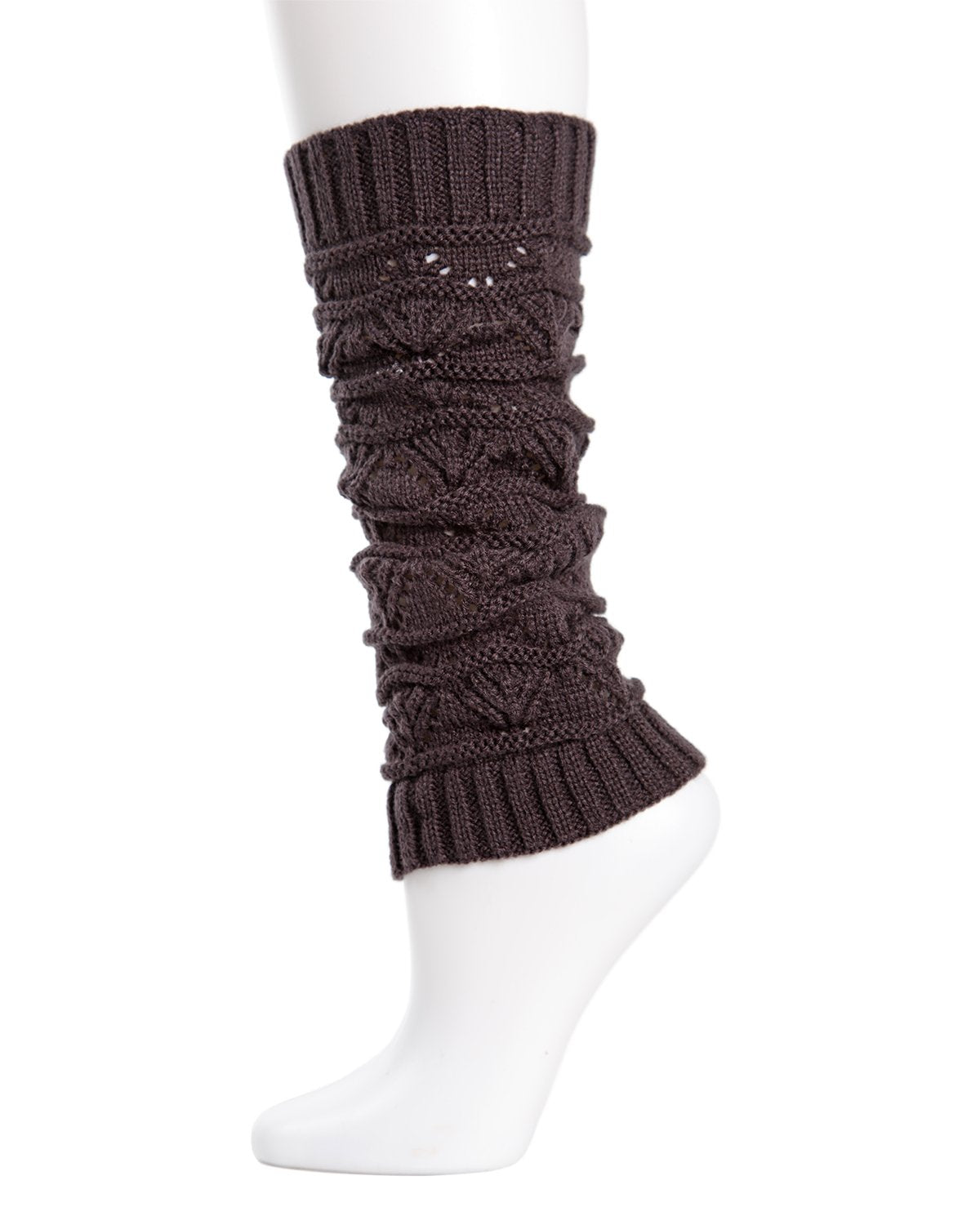 Triangle Scallop Girls Legwarmers : Color: Dark Gray