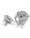 Tweed Knit Shawl & Plush-Lined Slipper Set : Color: Gray