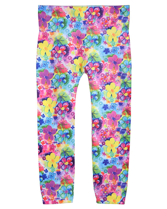 Girls' Spring Fever Flower Comfort Stretch Leggings : Color: Multi