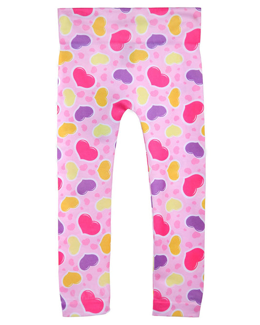 Girls' Valentine Bubble Love Comfort Stretch Leggings : Color: Light Pink