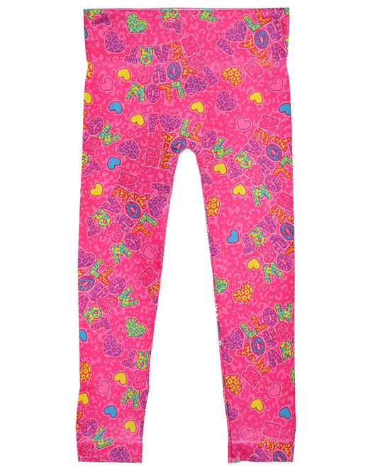 Girls' Follow Your Heart Comfort Stretch Leggings : Color: Hot Pink