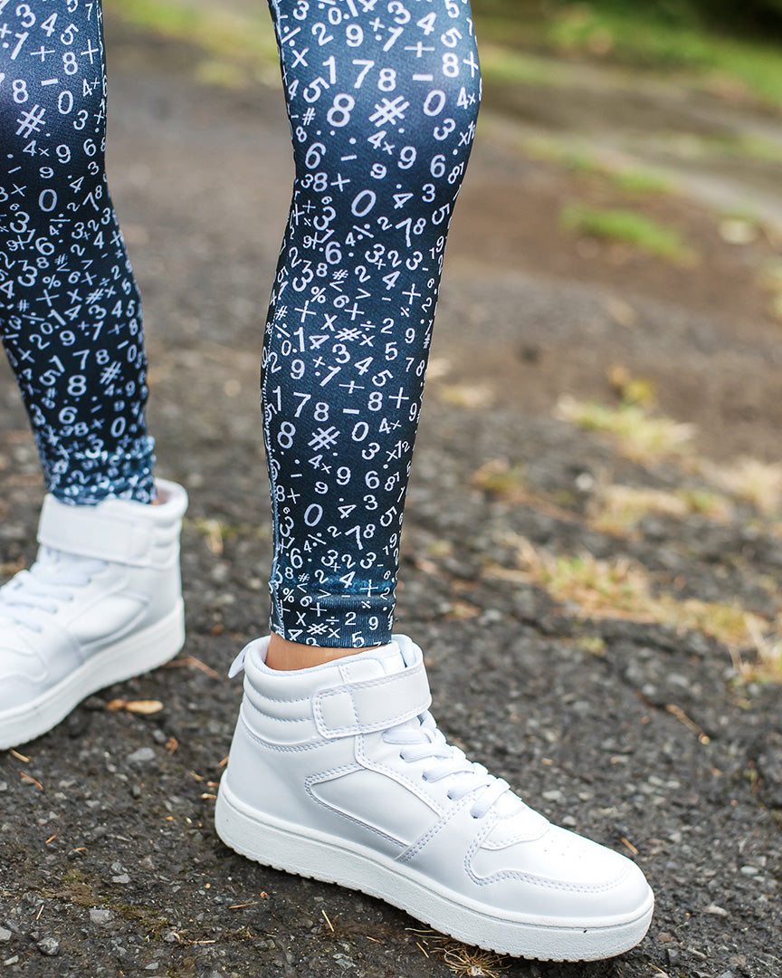 Girls' Mathlete Comfort Stretch Leggings : Color: Black