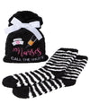 Nurses Call the Shots Cozy Striped Socks & Gift Bag Set : Color: Black