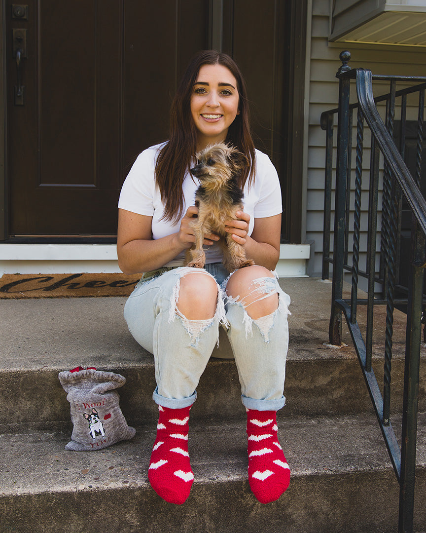 I Woof You Cozy Socks & Gift Bag Set : Color: Gray