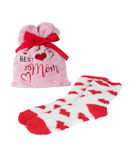 Best Mom Cozy Socks & Gift Bag Set : Color: Pink