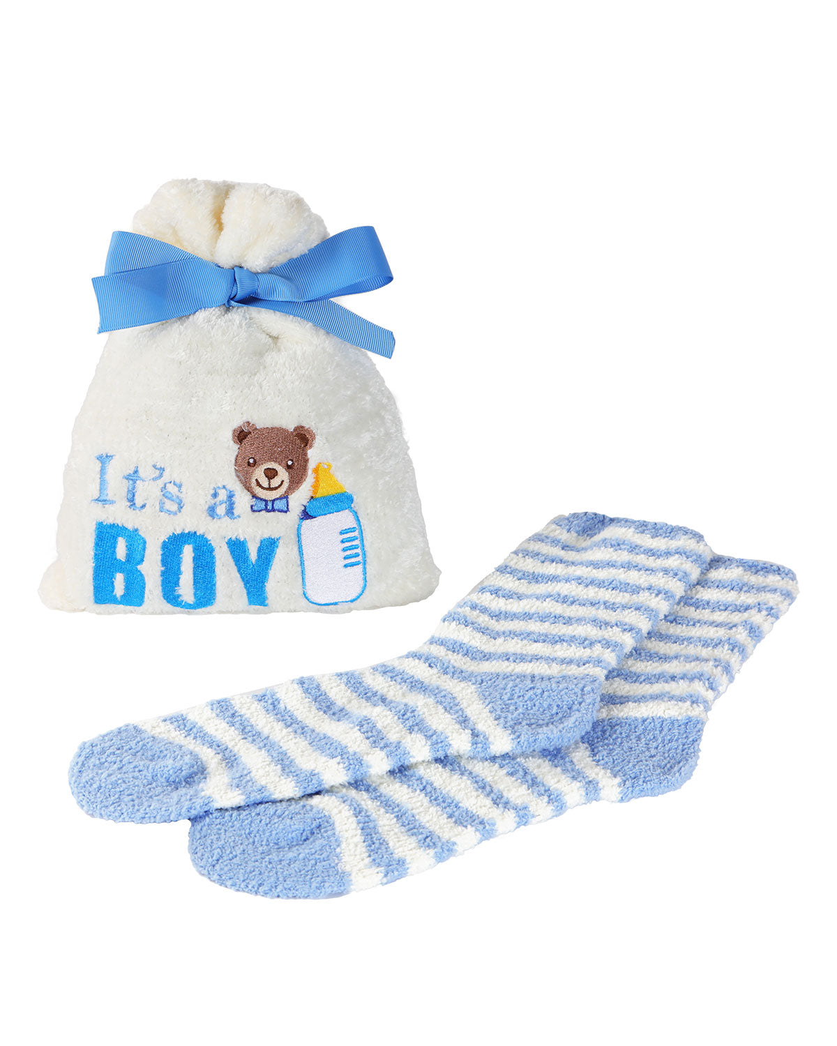 It’s a Boy Cozy Socks & Gift Bag Set : Color: Ivory