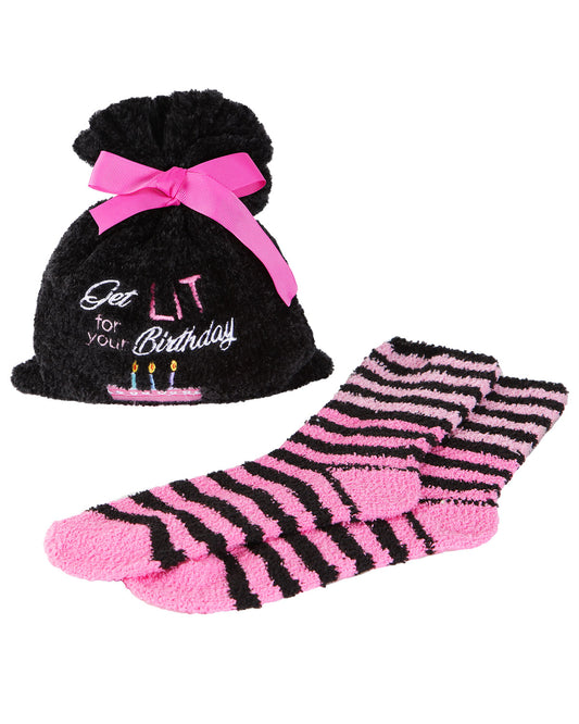 Get Lit Cozy Socks & Gift Bag Set : Color: Black