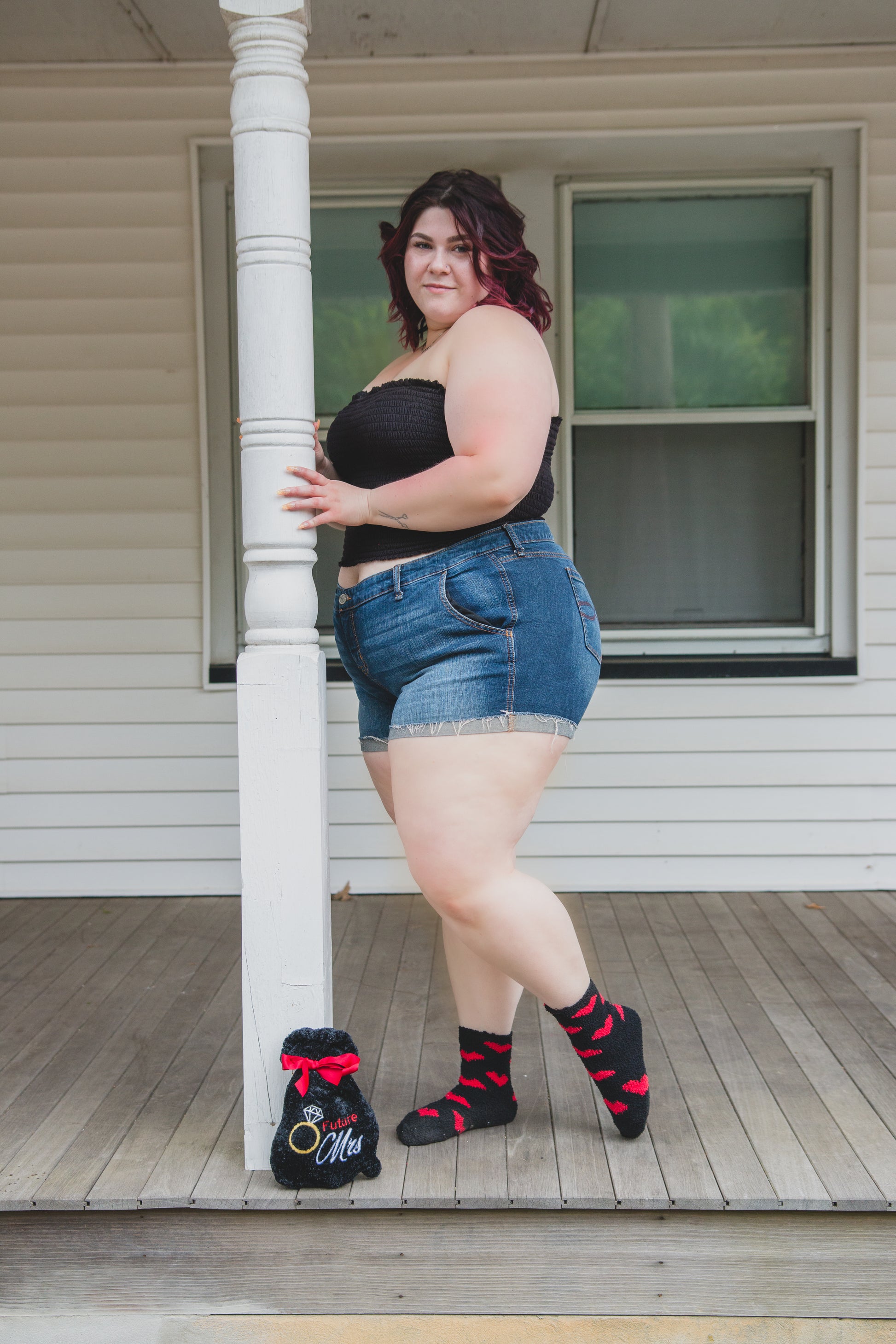 Future Mrs. Cozy Socks & Gift Bag Set : Color: Black