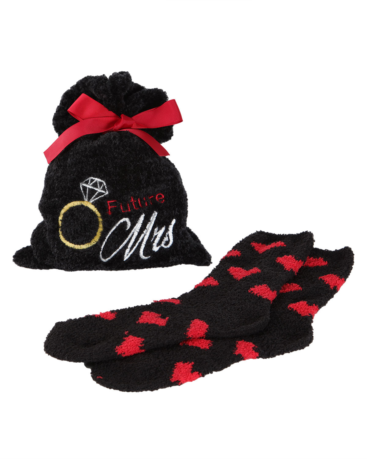 Future Mrs. Cozy Socks & Gift Bag Set : Color: Black