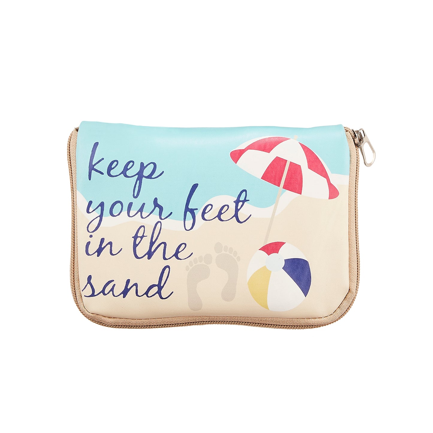 Keep Your Feet in the Sand Foldable Flats Pouch Set : Color: Blue