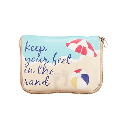 Keep Your Feet in the Sand Foldable Flats Pouch Set : Color: Blue