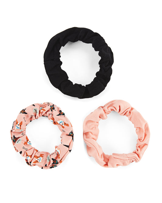 Dogs & Woof 3-Pack Hair Scrunchies : Color: Mauve