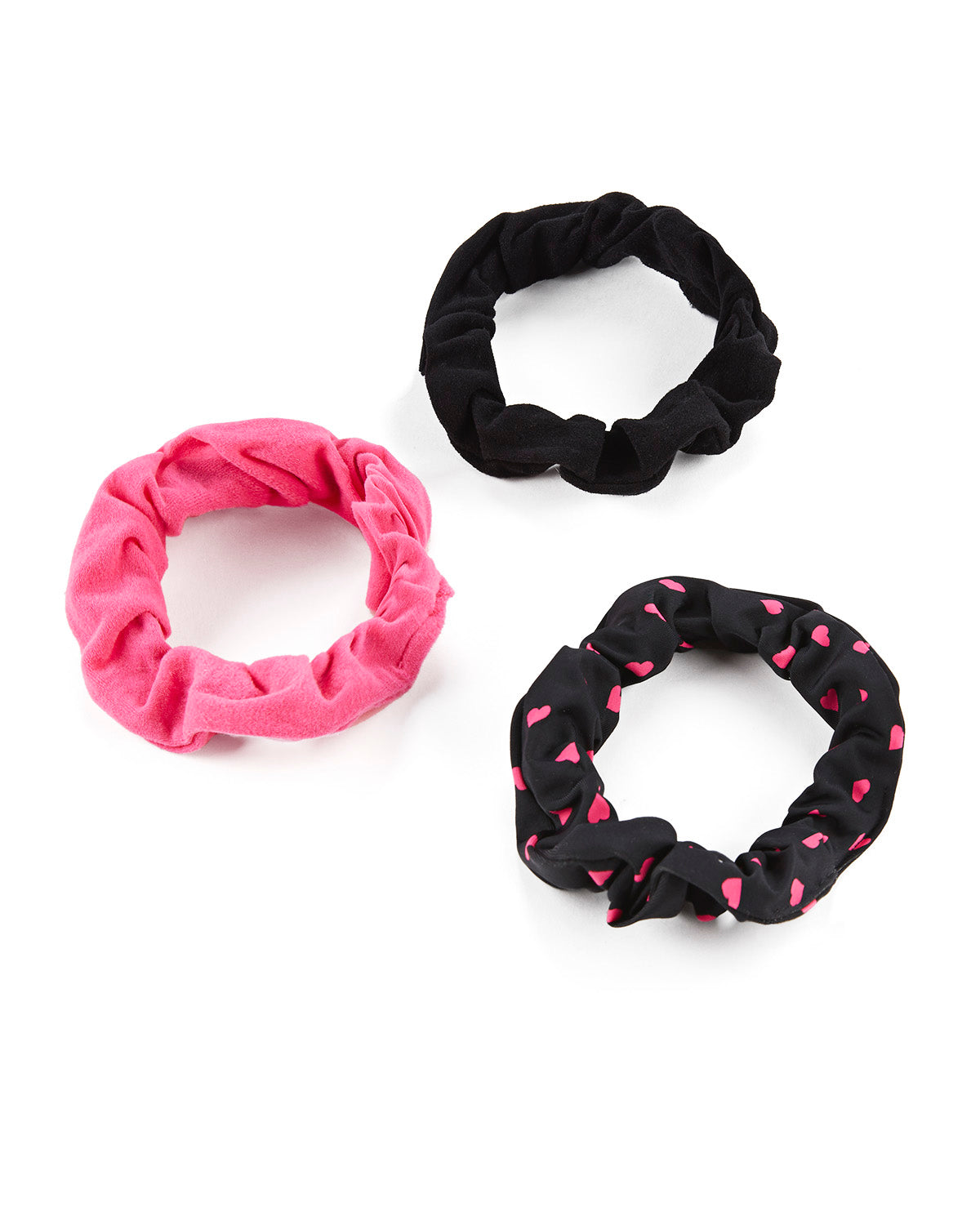 Pindot Hearts 3-Pack Hair Scrunchies : Color: Black