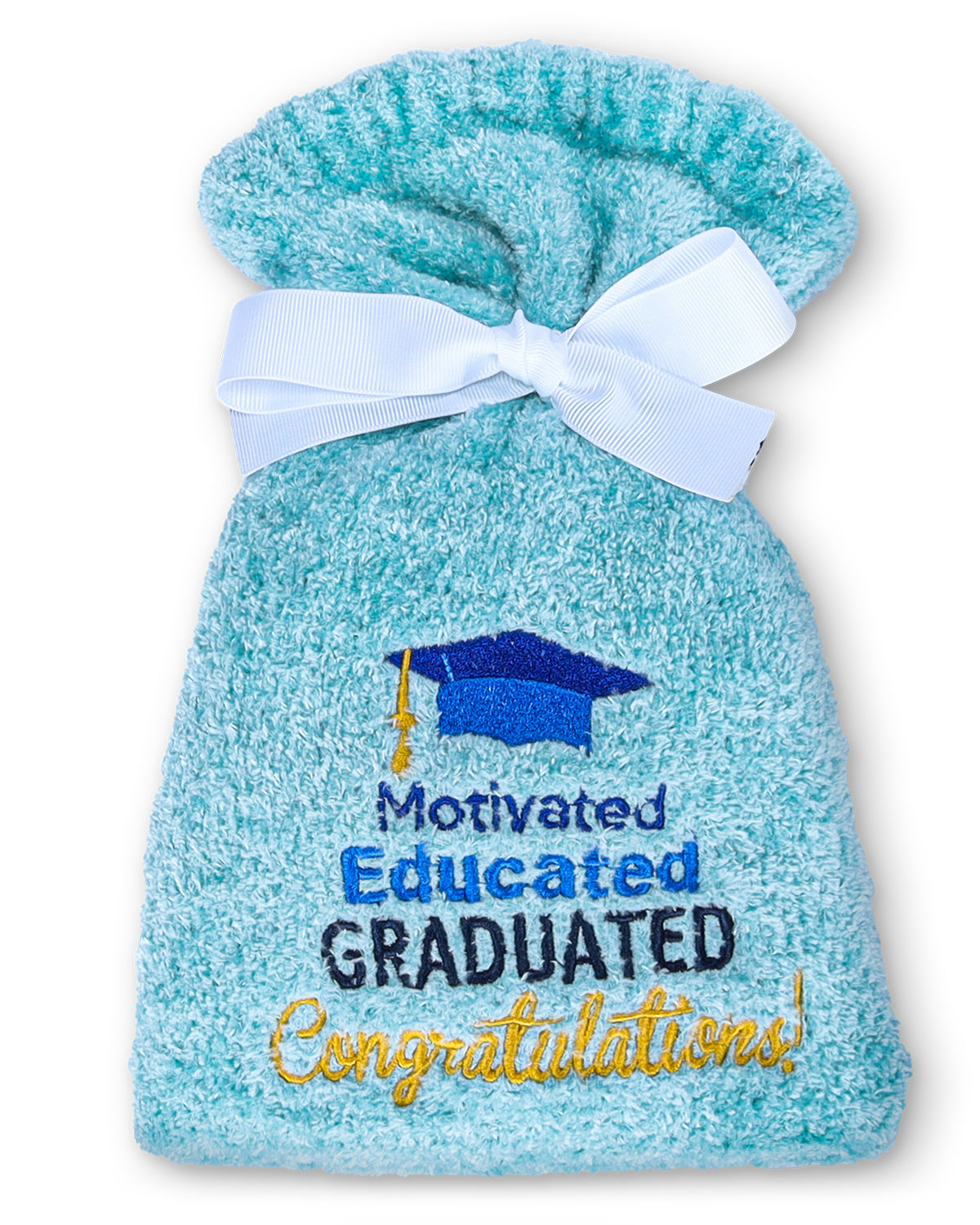 Motivated Educated Graduated Cozy Socks & Gift Set : Color: Blue