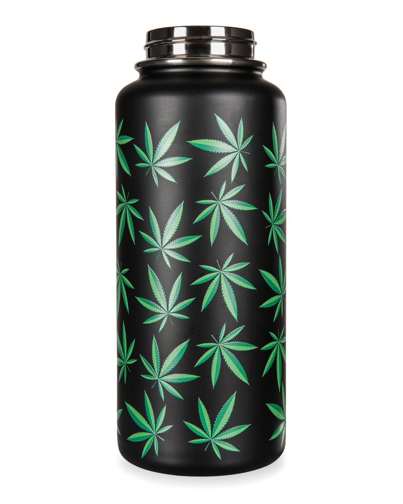 Thermal Insulated Stainless Steel Weed 32 Oz Water Bottle