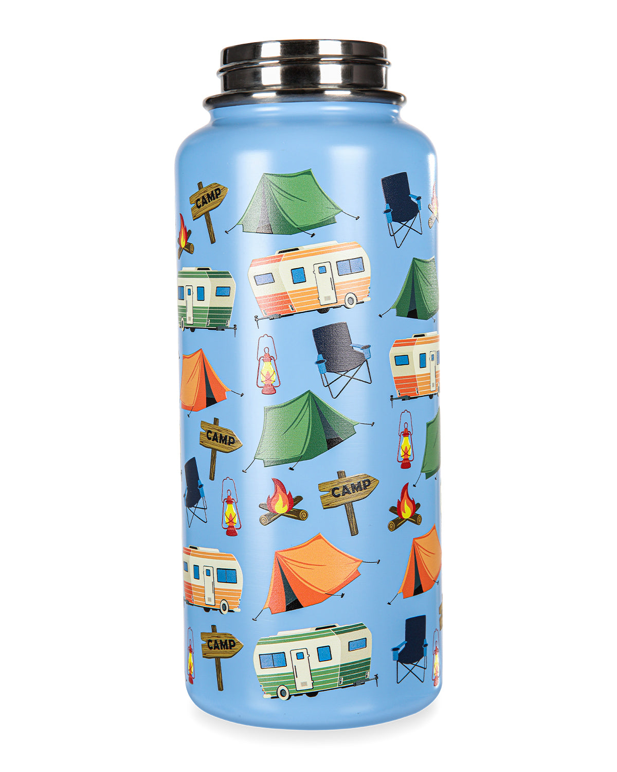 Thermal Insulated Stainless Steel Camping 32 Oz Water Bottle : Color: Light Blue