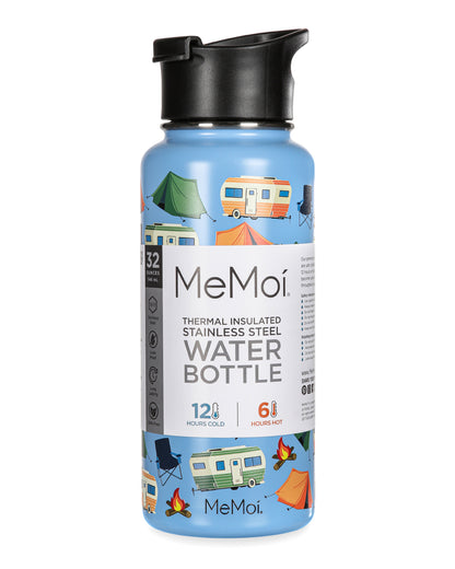 Thermal Insulated Stainless Steel Camping 32 Oz Water Bottle : Color: Light Blue