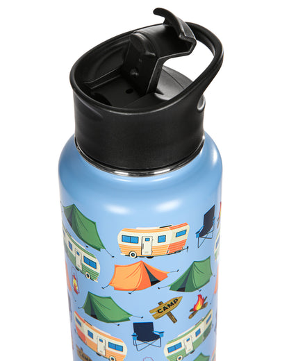 Thermal Insulated Stainless Steel Camping 32 Oz Water Bottle : Color: Light Blue