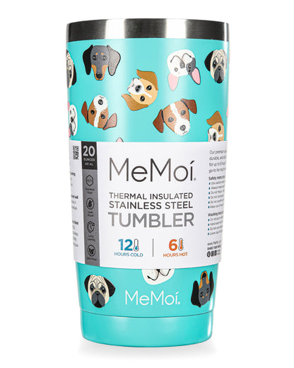 Thermal Insulated Stainless Steel Dogs 20 Oz Coffee Tumbler : Color: Seafoam