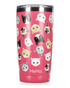 Thermal Insulated Stainless Steel Cats Pattern 20 Oz Coffee Tumbler : Color: Confetti Pink