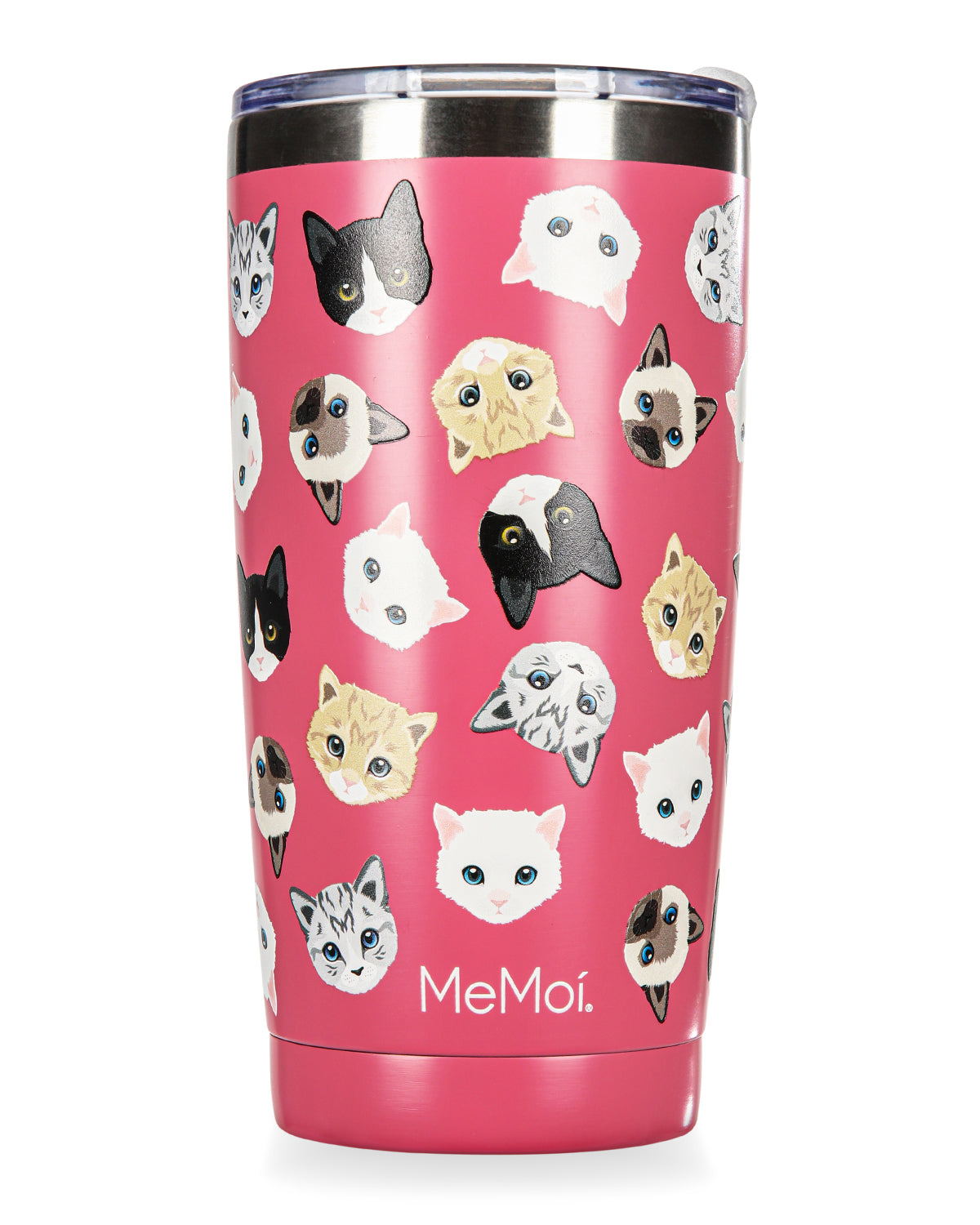 Thermal Insulated Stainless Steel Cats Pattern 20 Oz Coffee Tumbler : Color: Confetti Pink