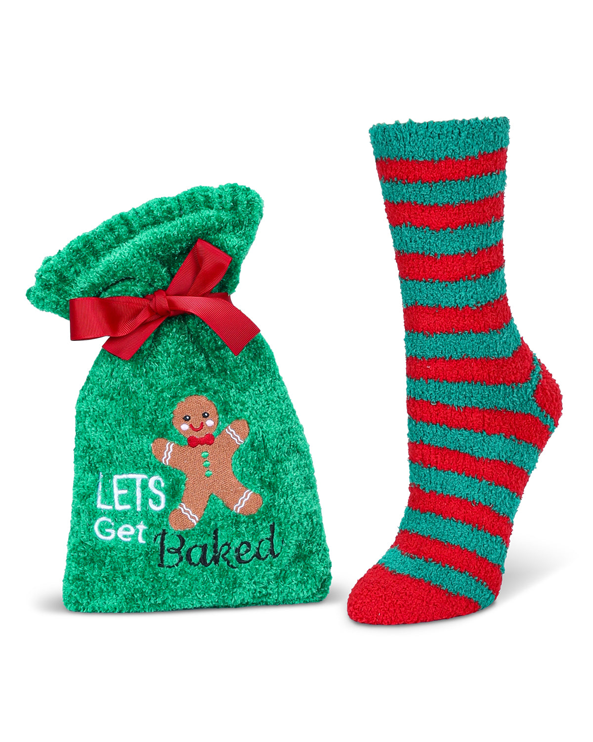 Lets Get Baked Cozy Socks & Gift Bag Set : Color: Green