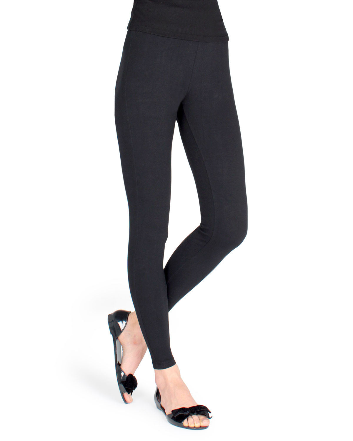 Women's Comfort Cotton Blend Lightweight Leggings : Color: Dark Gray Heather