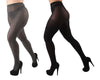 Variegated Rib/Solid Control Top Tights 2 Pack : Color: Gray-Black