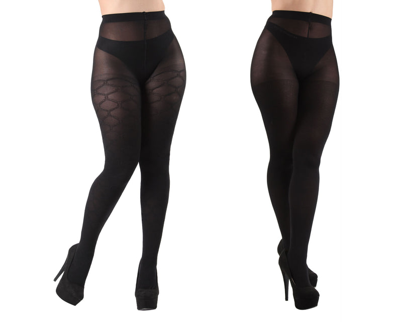 MeMoi Honey Bee/Solid Control Top Tights 2 Pack