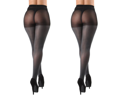 Heather/Heather Control Top Tights 2 Pack : Color: Gray Heather-Gray Heather